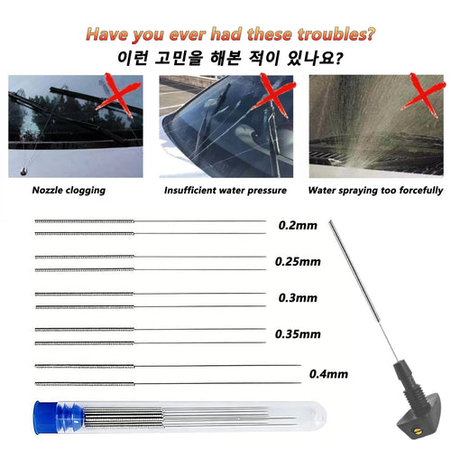 10Pcs Car Windscreen Jet Nozzle Washer Tool Stainless Steel Wiper Nozzle Cleaning Kit For 3D Printer Jets,Gas Stoves,Shower Head