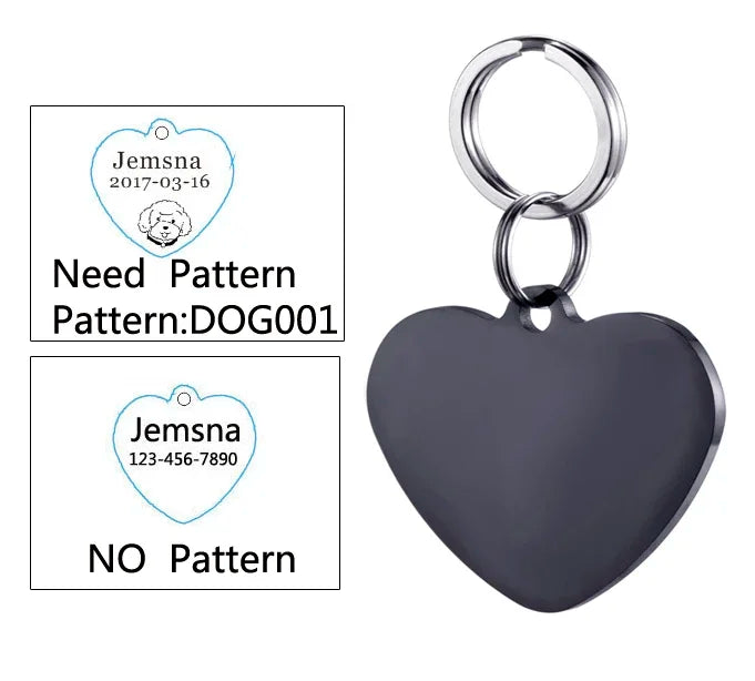 Dog ID Tag Free Engraving Name Tel Cat Collar Harness Pendant Clothes Accessories For Pet Custom Puppy Kitten Leash Pet Supplies