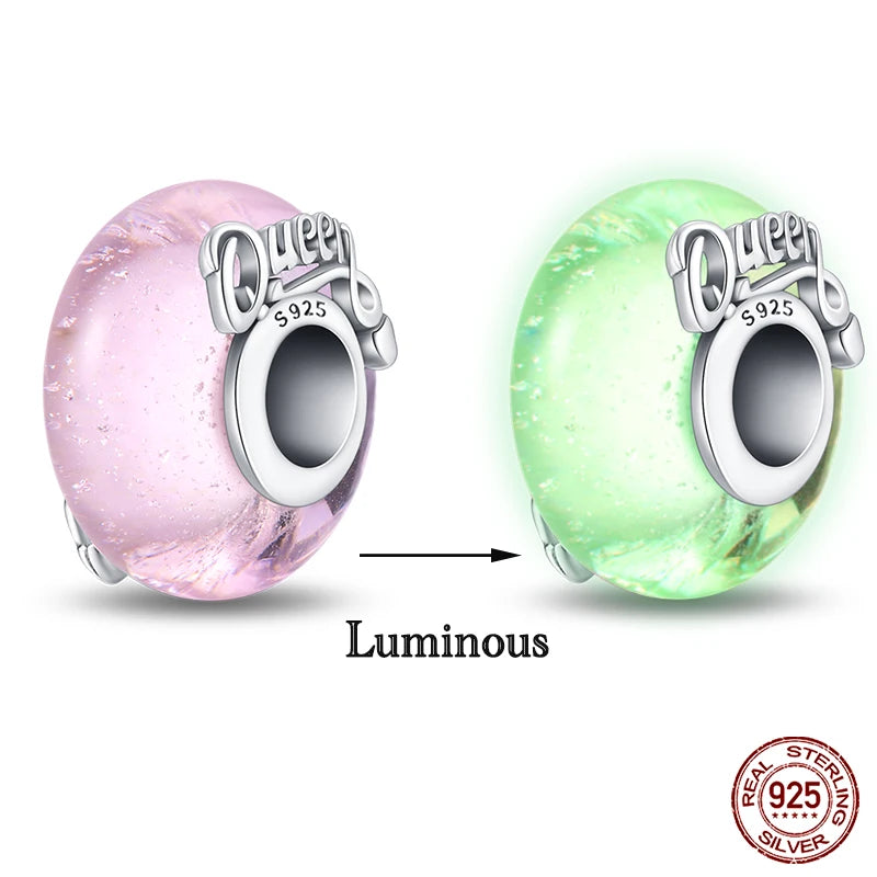 Hot Sale 925 Silver Glow in the dark Firefly Honeybee Star Charms Beads Fit Qikaola 925 Original Bracelets Fine DIY Jewelry Gift
