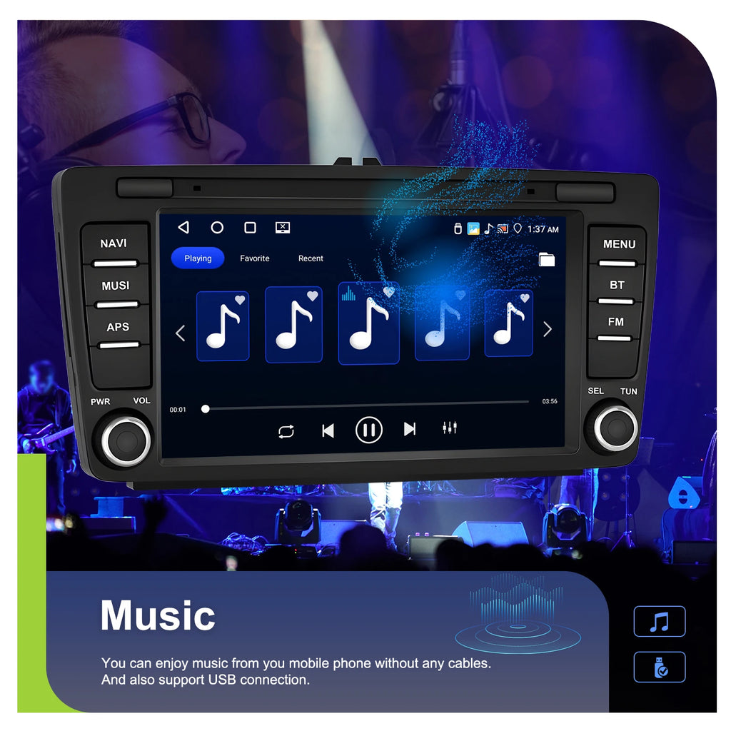 4+64G 8inch Wireless Carplay Android Auto For Skoda Octavia 2 A5 2004-2013 Car Radio CarPlay GPS Navigation WIFI RDS Stereo