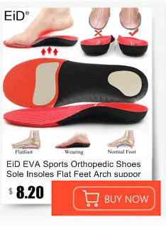 EiD New Arch Support 25mm Orthotic insole Black Leather orthotics Insoles for Flat Foot O/X Leg Corrected Shoe Sole insert pads