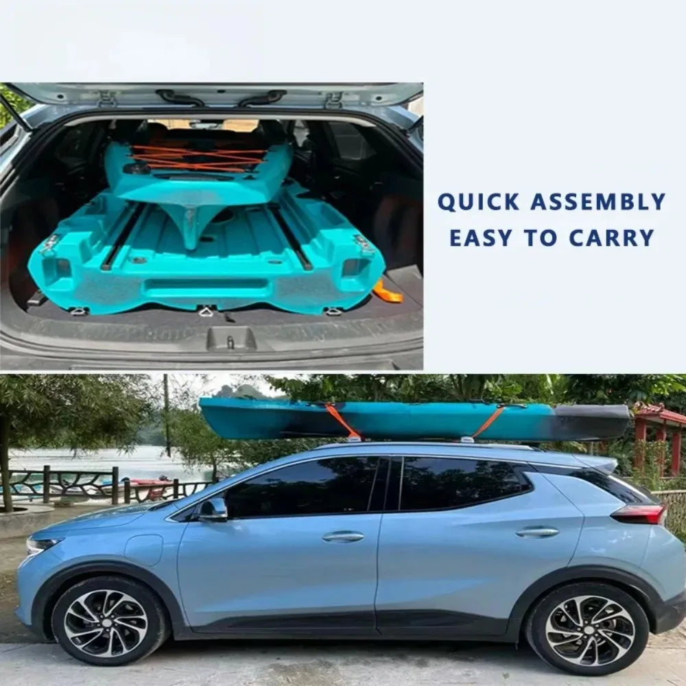 Modular Kayak LLDPE Fishing Boat Motorized Canoe Seat Paddle Rotomolded Portable Take Apart Raft Angling Drift Engine Water Gear