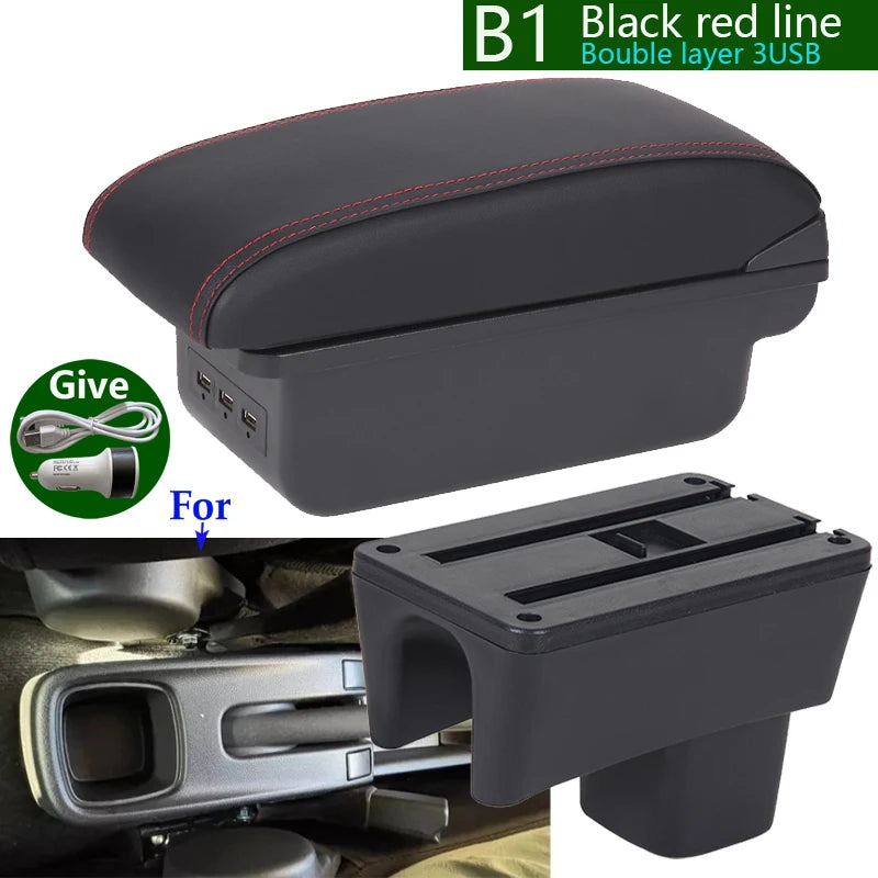 For SUZUKI Swift Armrest Box For Suzuki Swift Car Armrest Auto Storage Box Arm Bracing heighten Interior Details 2005-2025