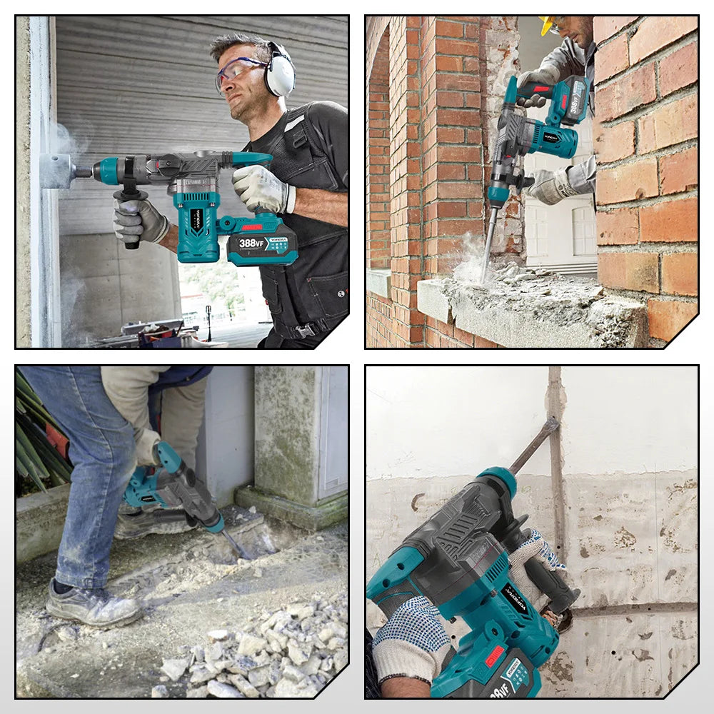 Perceuse à percussion sans fil multifonctionnelle sans balais 26 MM, outil de perçage rotatif pour batterie Makita 21 V.