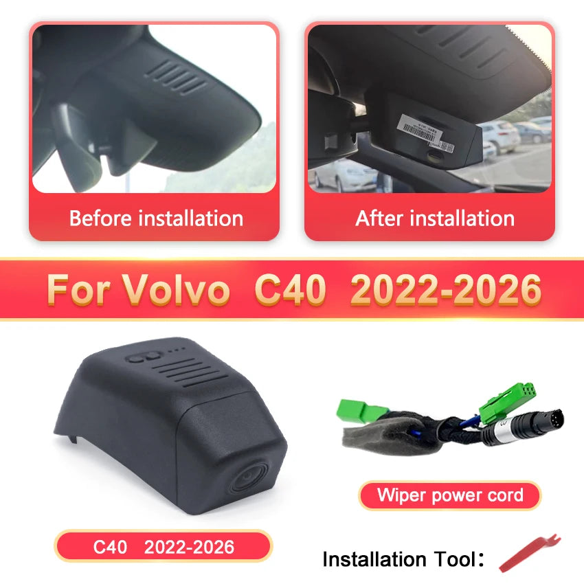 HD 4K 2160P Dash Cam Camera Car DVR Video Recorder For VOLVO XC40 XC60 XC70 XC90 V40 V60 V90 S60 S90 S80 S80L C40 for Polestar 2