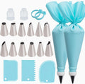 Reusable piping set: 2 bags, 12 tips, couplers, rings & scrapers for cake, cupcake & cookie decorating
