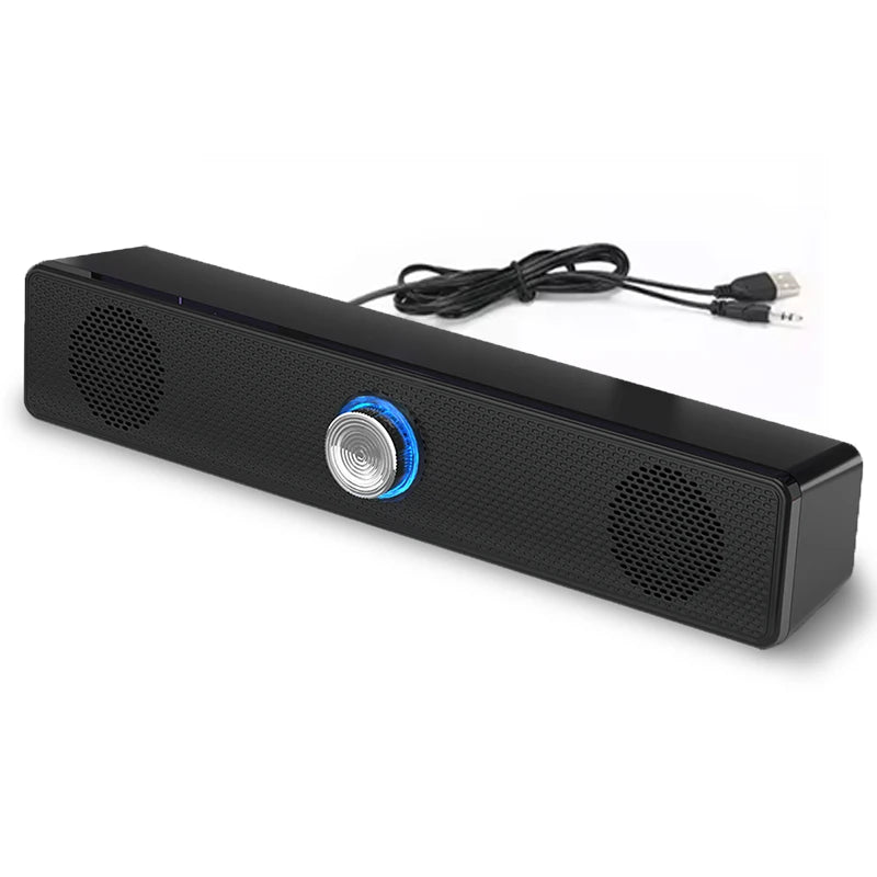 Enceinte Surround Système Home Cinéma Barre de Son PC Pour TV Caisson de Basses Filaire Stéréo Basses Puissantes