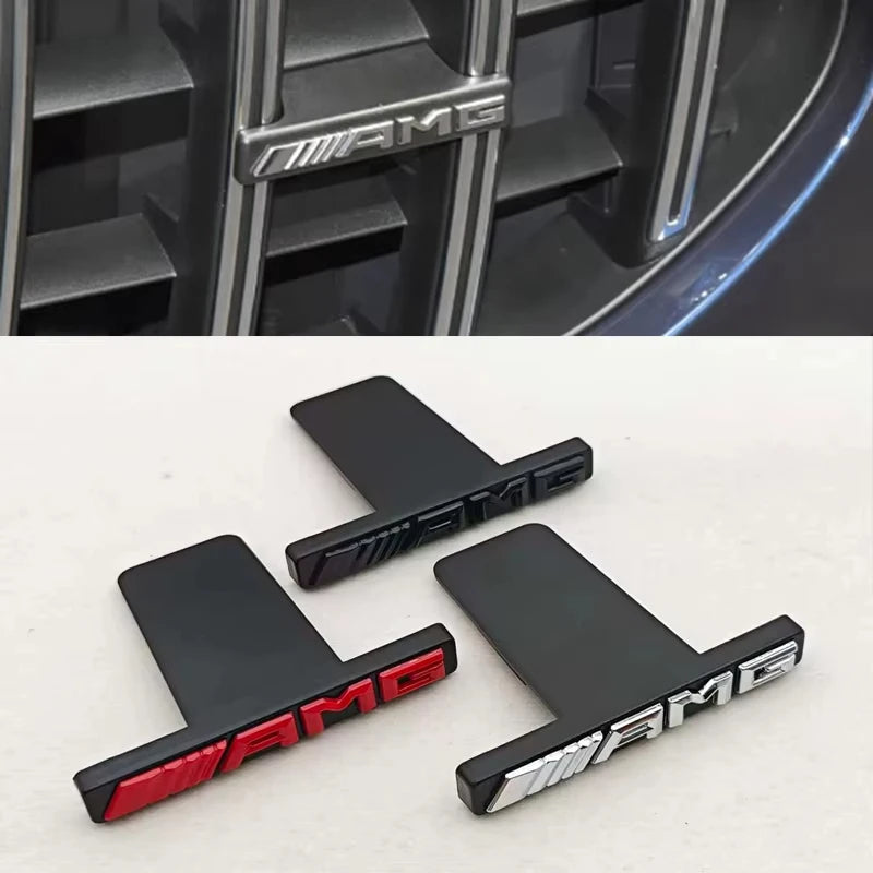 3D ABS Logo AMG Emblem Car Front Grille Badge For Mercedes Benz GLC A B C E Class W204 W205 W212 W213 GT AMG Sticker Accessories