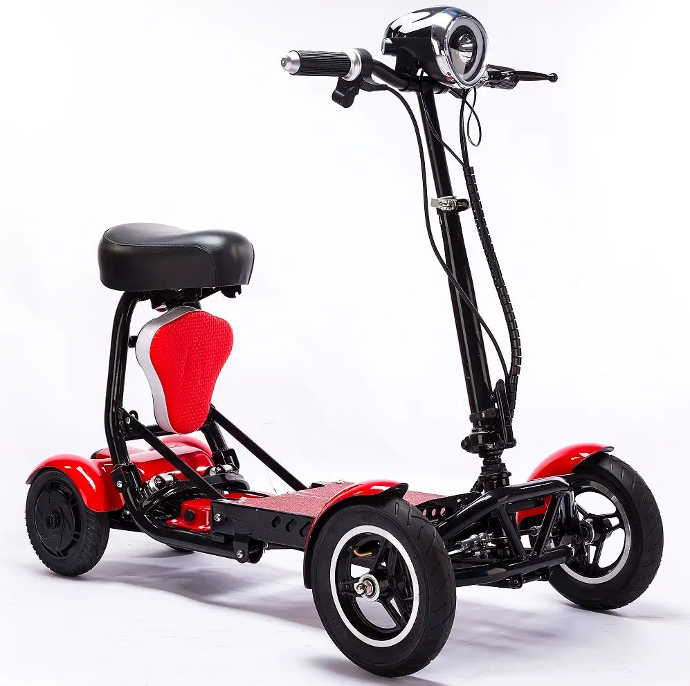 Foldable Four Wheel Electric Scooter for Old People Seniors Travel Folding Mobility Scooter 4 Wheels 250W Protable