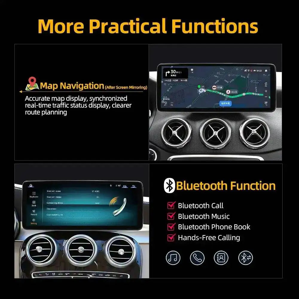 Autoradio de voiture 12,3'' Carplay Android Auto Système Linux GPS Lecteur multimédia vidéo pour Mercedes Benz GLE W166 C292 2015-2019