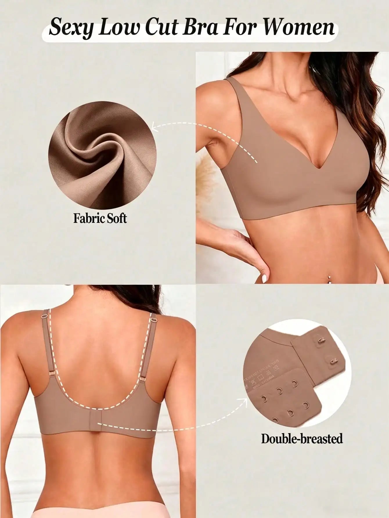 Women Seamless Push Up Bra No Show Brassiere Removable Pad Bralette NudeFit Bras Intimates Casual Comfortable