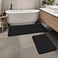 2pcs Long flannel bathroom absorbent mat thick sponge shower room toilet anti-slip mat bathtub mat home entrance mat