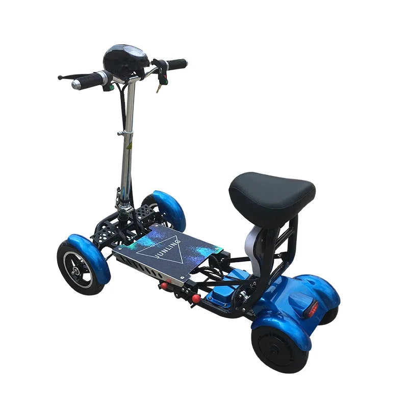 Foldable Four Wheel Electric Scooter for Old People Seniors Travel Folding Mobility Scooter 4 Wheels 250W Protable