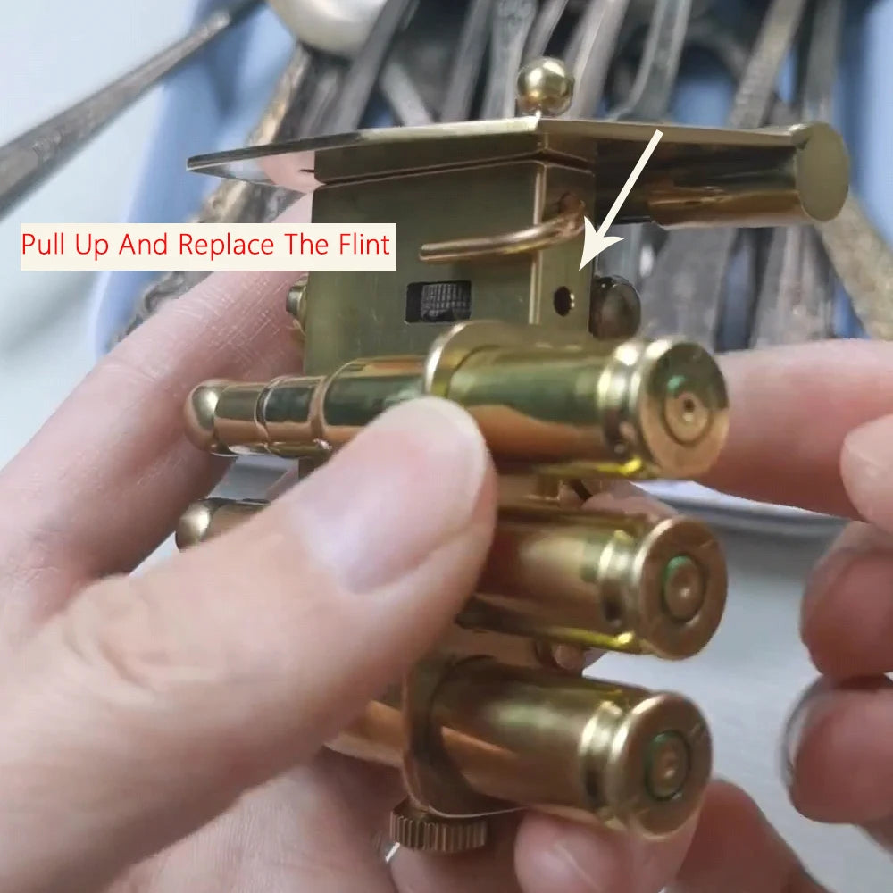 Handmade Steampunk Brass Series Lighters Unique Design Retro Creative Personality Novelty Precious Gift Each badge is different
