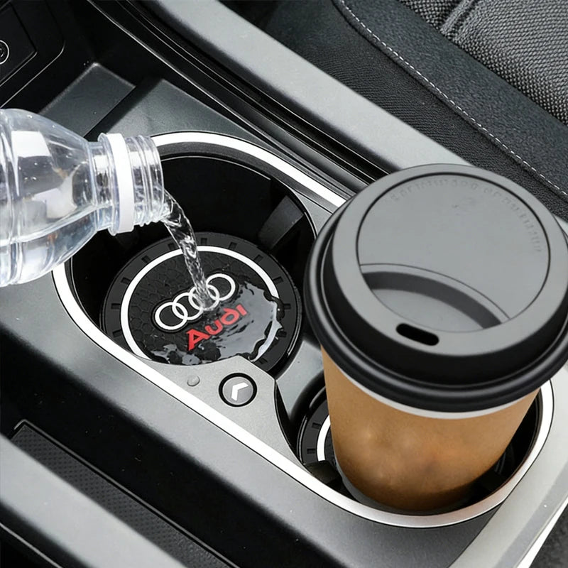 For Audi Sline A7 A8 Q1 Q2 TT A1 A2 A3 A4 A5 A6 Q3 Q4 Q5 Q6 Q7 Q8 TT S3 S5 S7 A4L A6L Car Water Cup Non-Slip Mat Pad Accessory