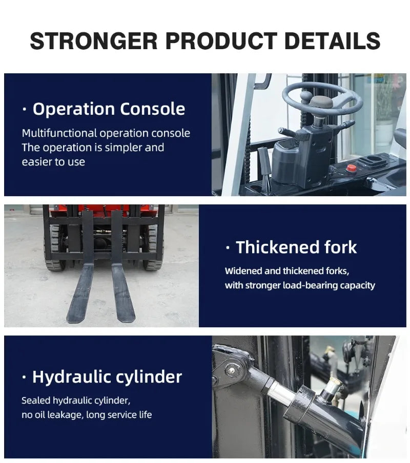 Free Delivery of 2.5-ton Electric Forklift with Hydraulic Lifting Customized for Elevated Electric Forklift.