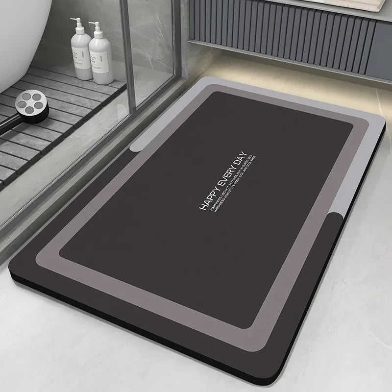 VIKAMA Premium Diatomaceous Earth Bathroom Mat Absorbent Quick-Dry Foot Mat Bathroom Shower Area Anti-Slip Rug Home Decor