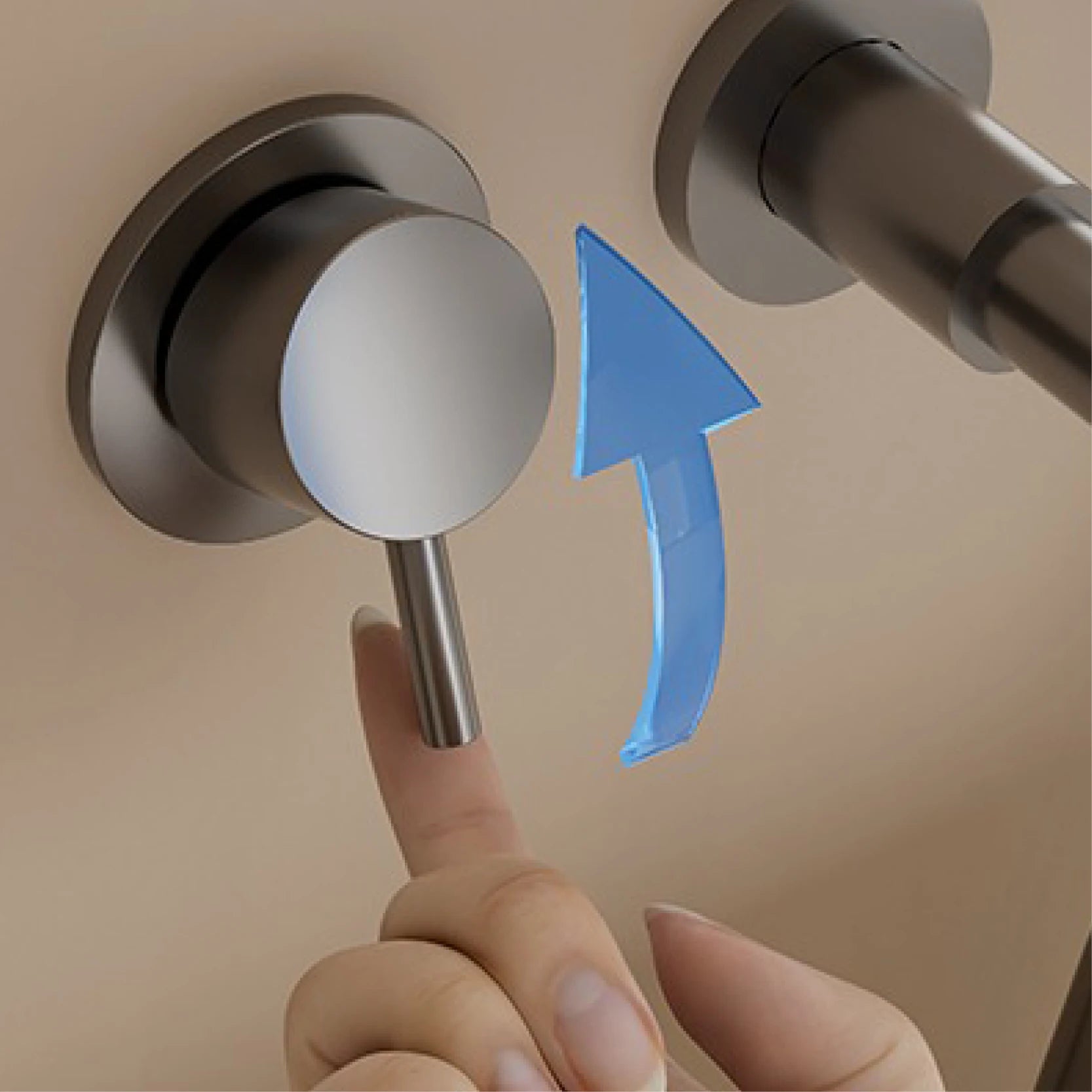 Mélangeur de Douche Mural Baignoire Minimaliste en Laiton Gris Anthracite avec Deux Poignées pour Eau Chaude et Froide, Double Fonction
