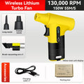 3000mAh 7.4V 130000RPM Brushless Jet Fan Super Strong Blower 3 Speed Blowing Suction Dual-Purpose Turbo Fan Powerful Air Blower