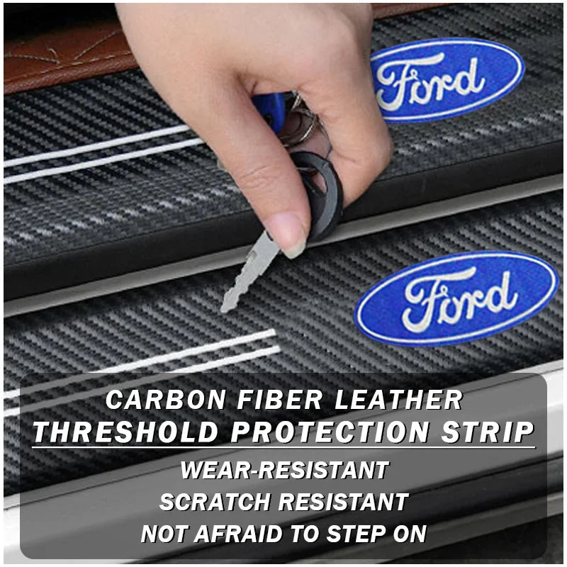 4/1Pc Carbon Fiber Car Door Edge Sill Protector Strip 3D Sticker For Ford Fiesta MK7 Mondeo MK4 ST Focus MK1 MK2 MK3 Focus 2 3 4