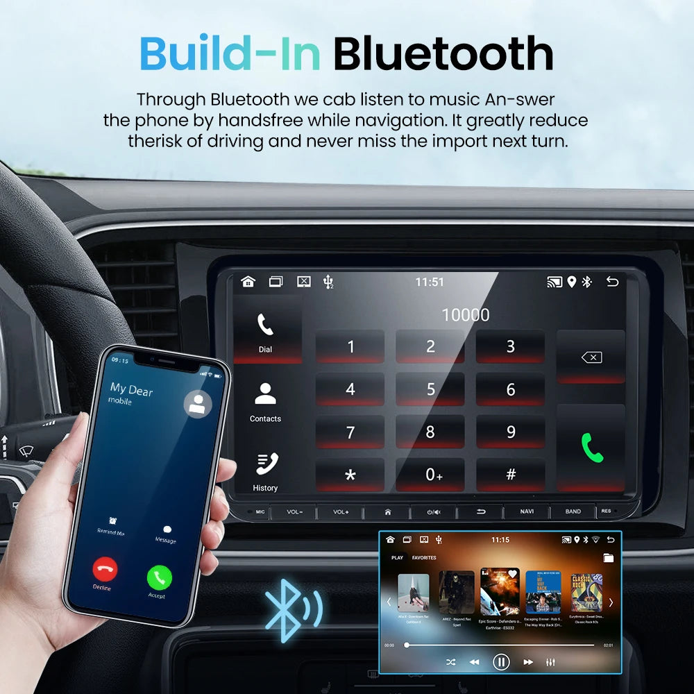 GEARELEC 9 "Car Radio For VW Golf Passat B6 B7 Skodas sat Octavia Polo Tiguan 2 Din wireless Android 13 CarPlay Android RDS Auto DSP BT 4G GPS Car Multimedia Player For Volkswagen