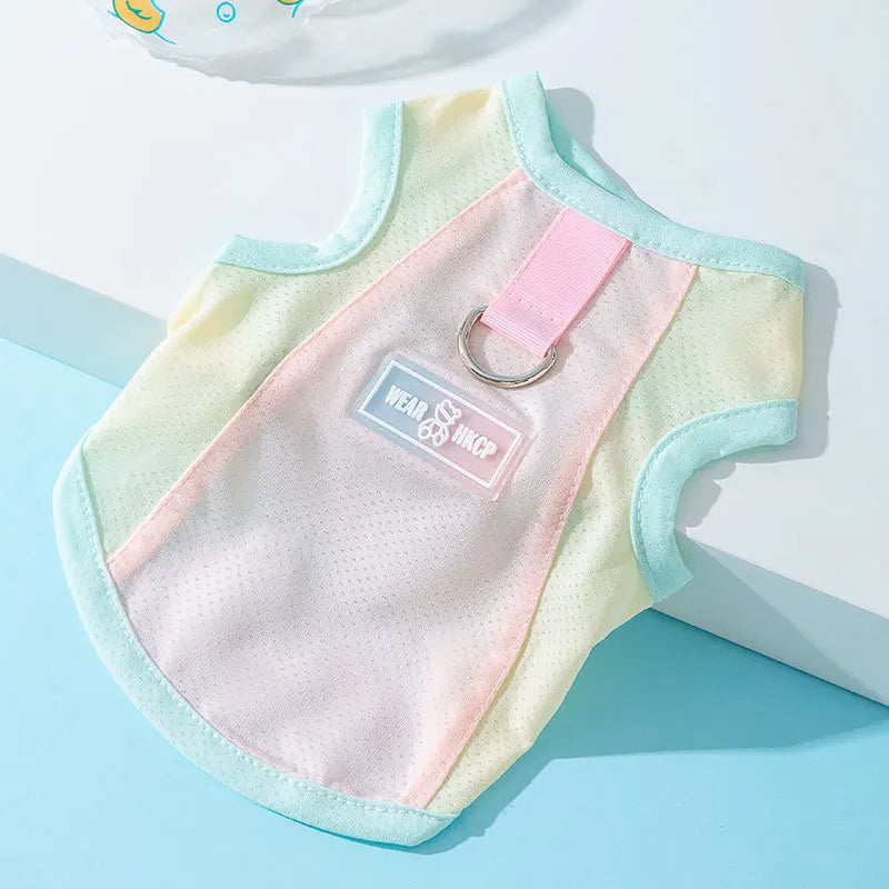 Dog Summer Vest Girls Dog Costume Fashion Dog Cooling Clothes Chihuahua Bichon Yorkie Puppy T Shirts New Mesh Sunscreen Clothing