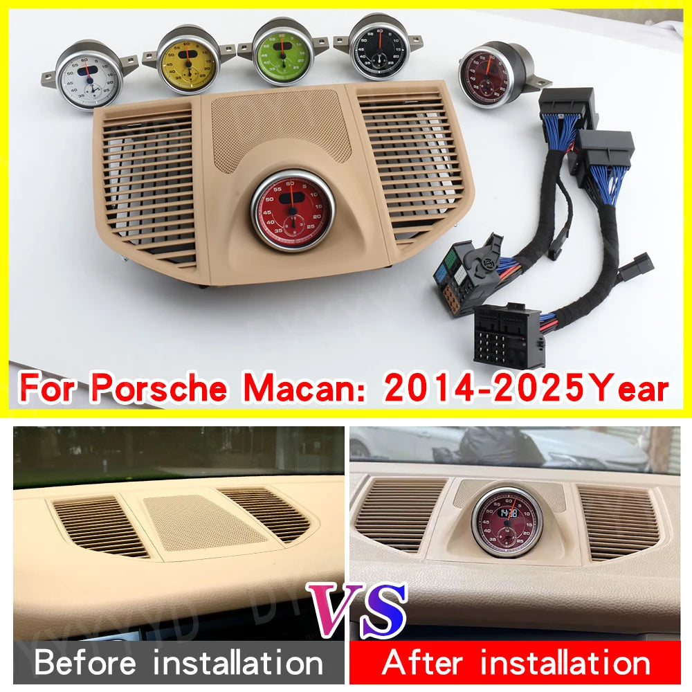 Car Stopwatch Clock For Porsche Macan Stopwatch 95B Clock 2014-2025 Car Interior Dashboard Clock Upgrade Modification Accessorie