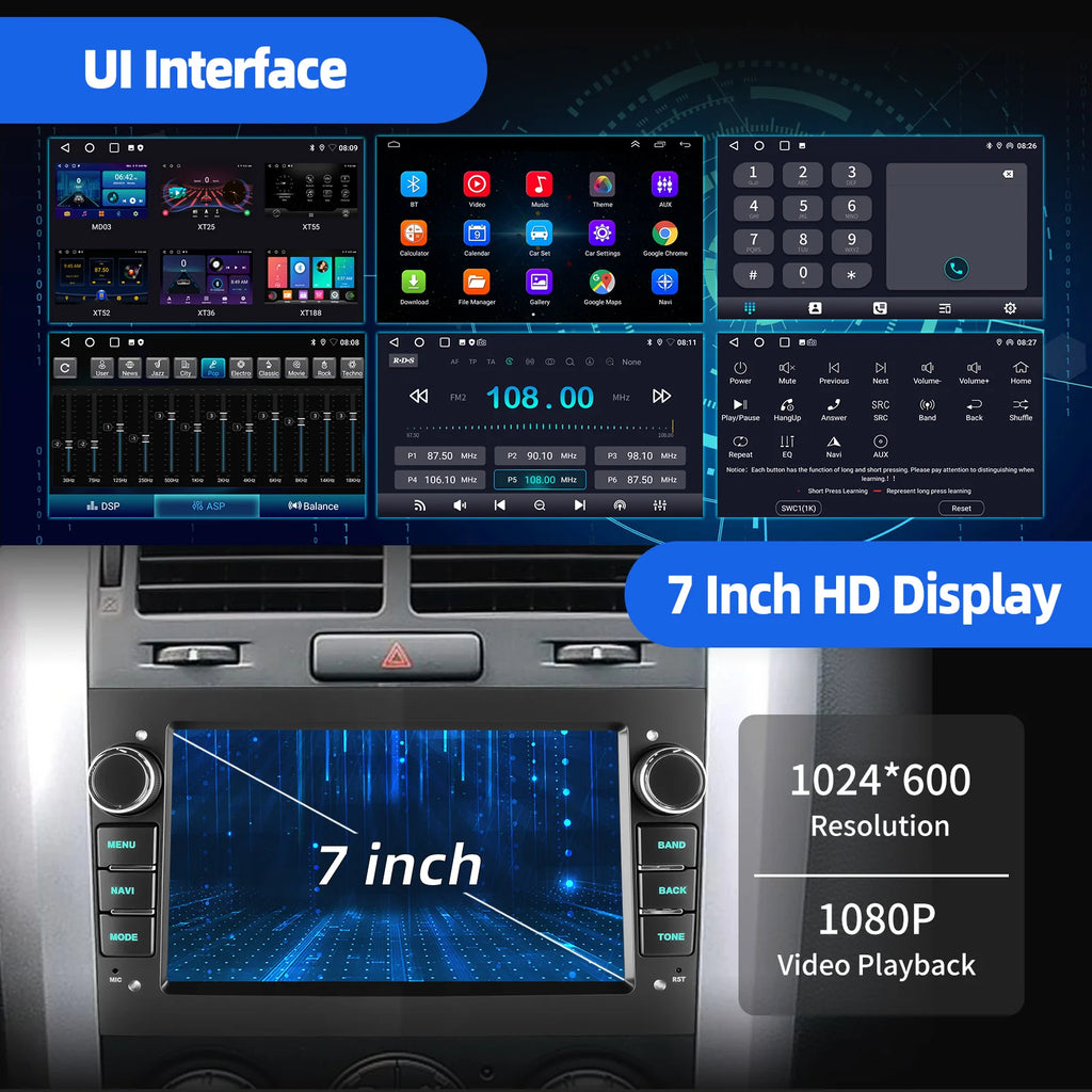 ESSGOO Car Radio CarPlay Android 15 For Opel Astra Vectra Vauxhall Antara Zafira Corsa C D Vivaro Meriva Auto ﻿