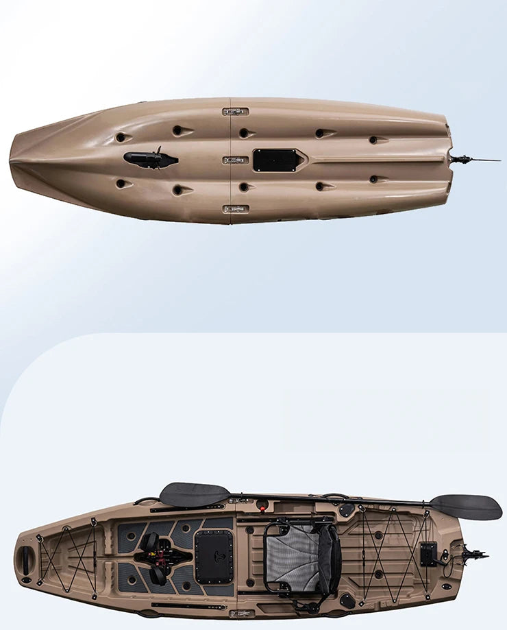 Modular Kayak LLDPE Fishing Boat Motorized Canoe Seat Paddle Rotomolded Portable Take Apart Raft Angling Drift Engine Water Gear