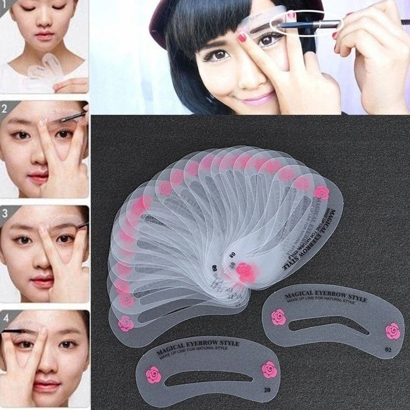 24pcs Women Eye Make Up Stencils Eyebrow Shaping Stencil Grooming Kit Shaper Template DIY MakeUp Beauty Accessories