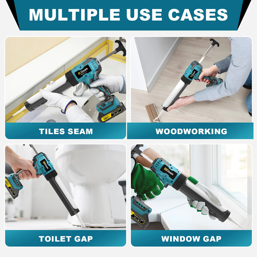Gisam Cordless Electric Glue Gun Multi-function Glass Caulking Gun Adhesive Glue Sealant Power Tool For Makita 18V Battery Pin
