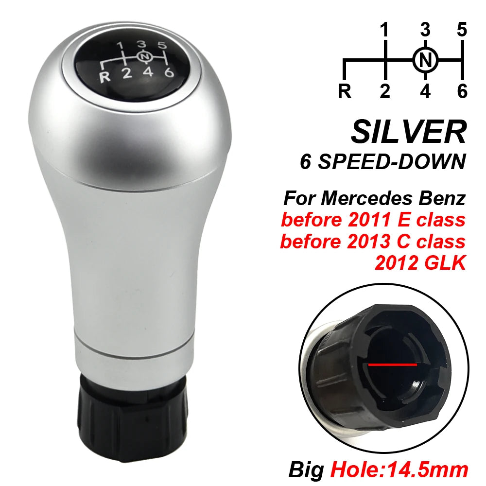 Auto Parts 5/6 Speed Gear Shift Knob With PU Leather Boot For Mercedes Benz W204 C204 C63 C300 C250 W207 A207 W212 2007-2013