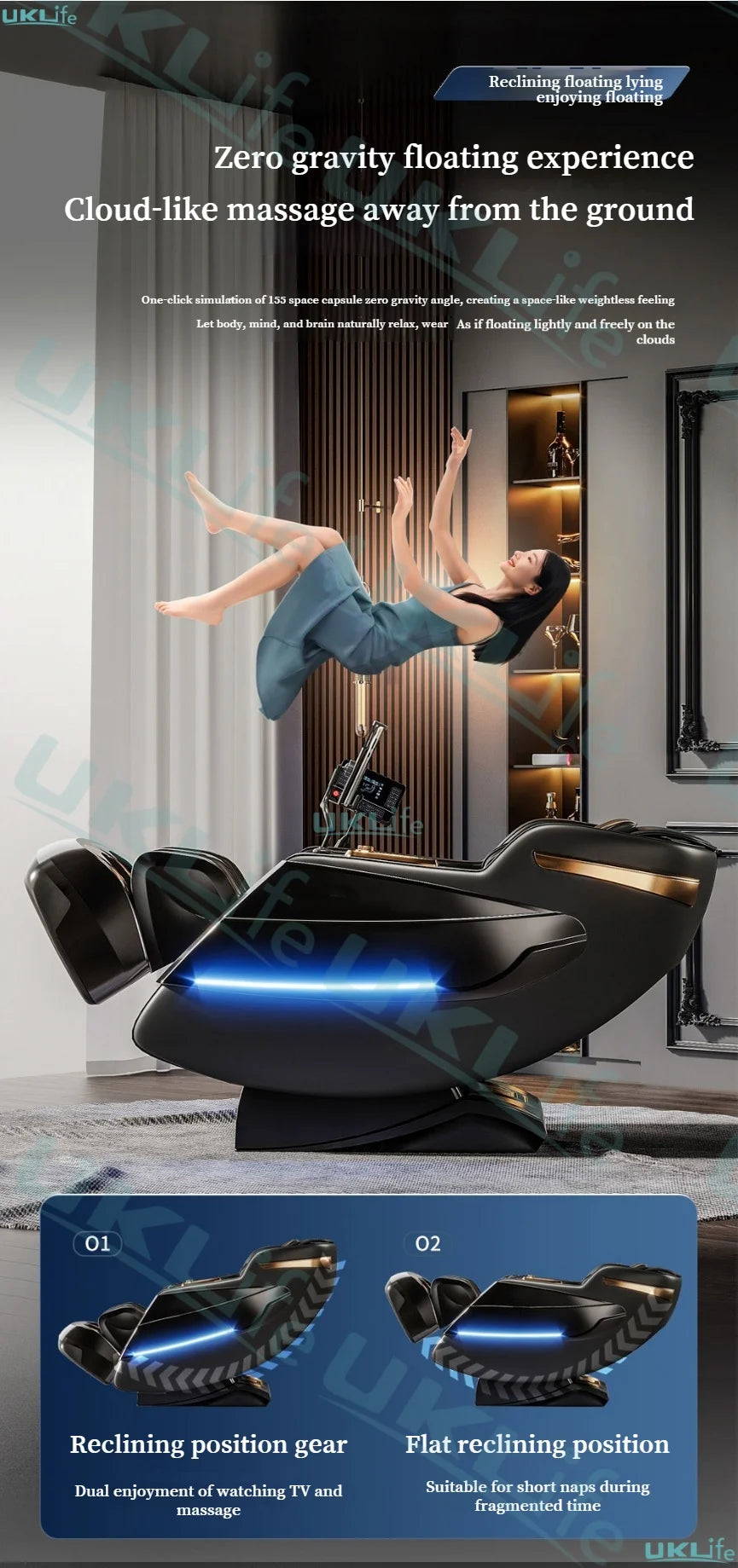 2026 MAX6D Dual-Core Jade Massage Chair with Calf Massage, 152cm Dual SL Track, AI Voice Control, Zero Gravity Mode