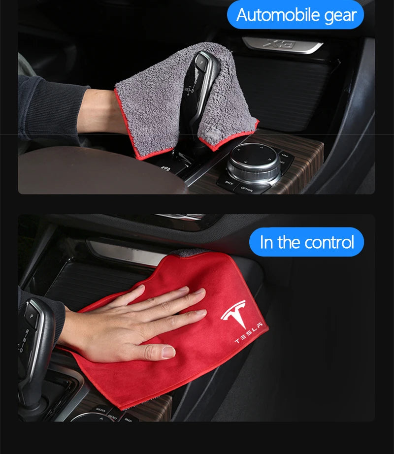Microfiber Towel Car Cleaning Care Accessories for Tesla  Model 3 Highland 2023 Model S Model X Model Y