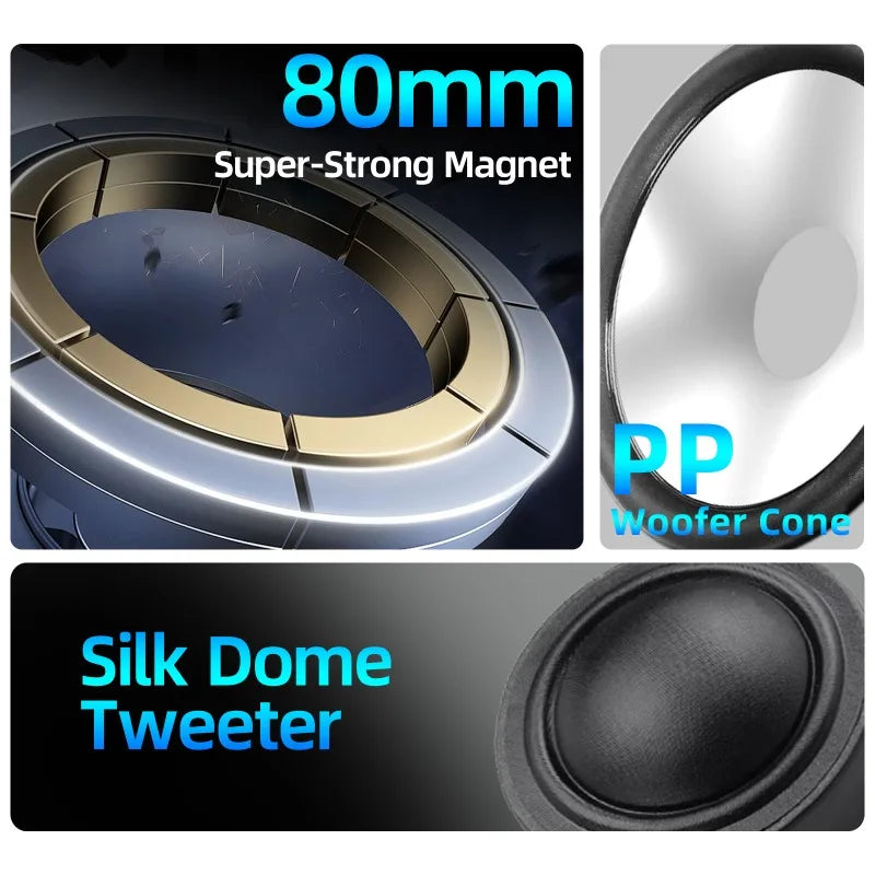 1pcs 6.5 Inch Marine Speaker 800W Coaxial Speaker Colorful HIFI Light Waterproof IP-66 Loudspeaker For RV Yacht Fishing Boat