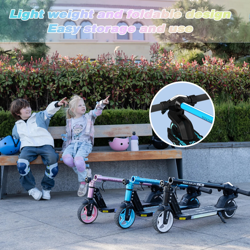 RCB R12 6-12 year old child electric scooting Lights RGB Non-zero start Double brake LCD screen 3-speed foldable