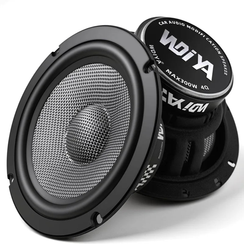 2pcs 6.5 Inch Car Midrange Speakers 300W Carbon Fiber Cones 4 Ohm Mid-Bass Stereo Audio For Car & Home Theater System Upgrade