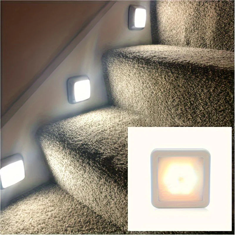 Veilleuse LED à détecteur de mouvement 6/3/1 pièce Lampe murale sans fil pour placard, armoire, escalier, allumage/extinction automatique Pour salle de bain, chevet