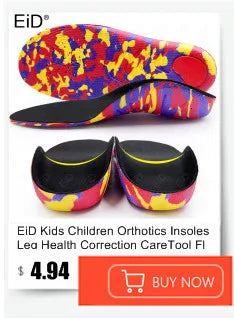 EiD New Arch Support 25mm Orthotic insole Black Leather orthotics Insoles for Flat Foot O/X Leg Corrected Shoe Sole insert pads