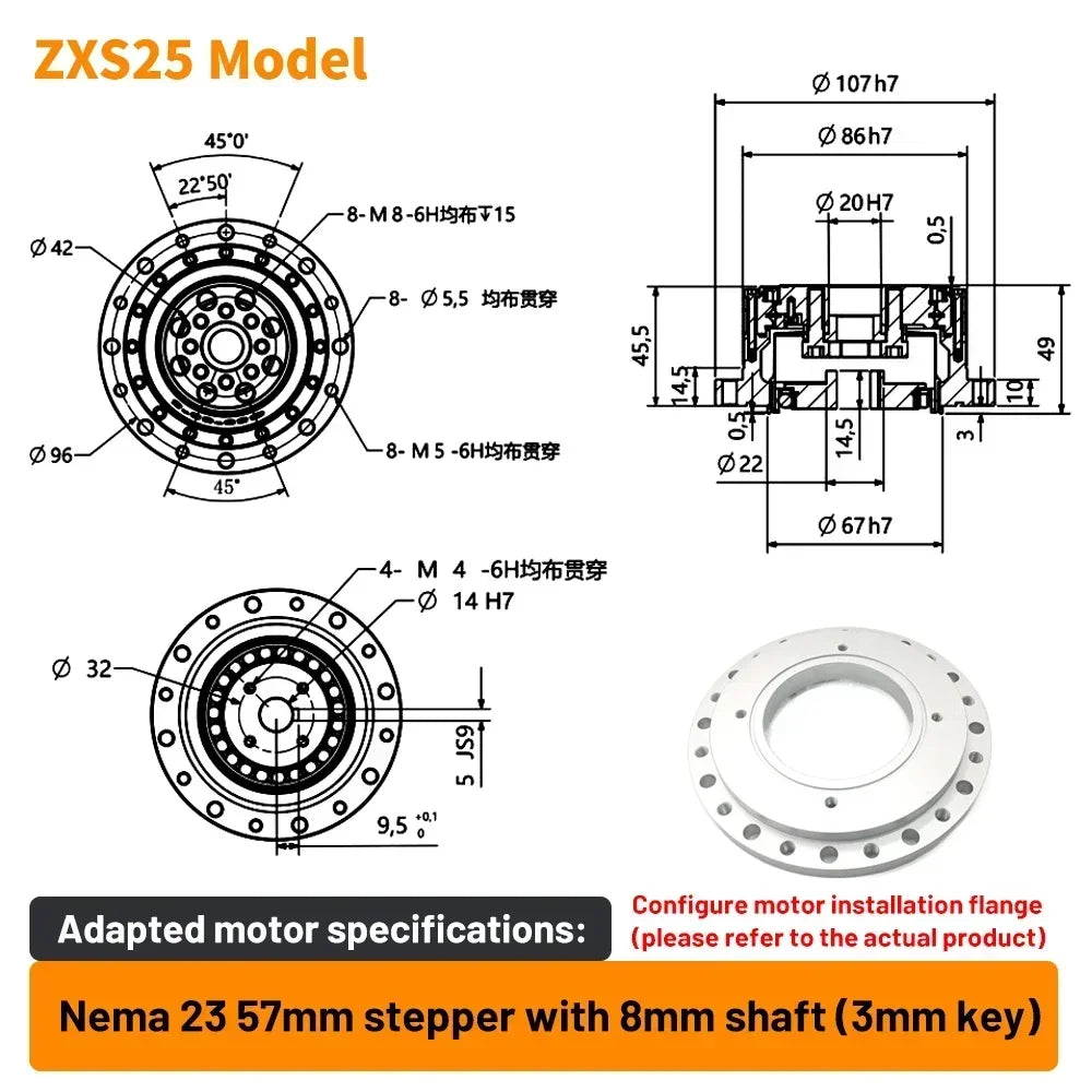 Cup Type Harmonic Reducer Gearbox Harmonic Gear Drive Robot Arm Robotic Arm Collaborative Robots for Humanoid Robot Manipulator