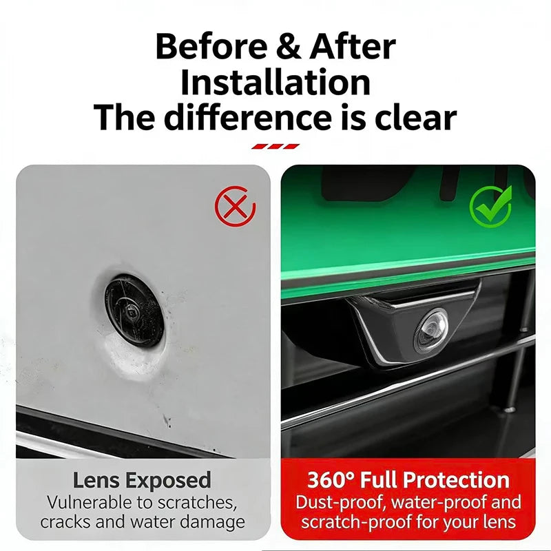 2Pcs Car Camera Protective Cover Reverse Image Lens Sticker For Audi A3 A4 A5 A6 A7 A1 A2 A8 Q1 Q2 Q3 Q4 Q5 Q6 Q7 Q8 TT S5 B8 B9
