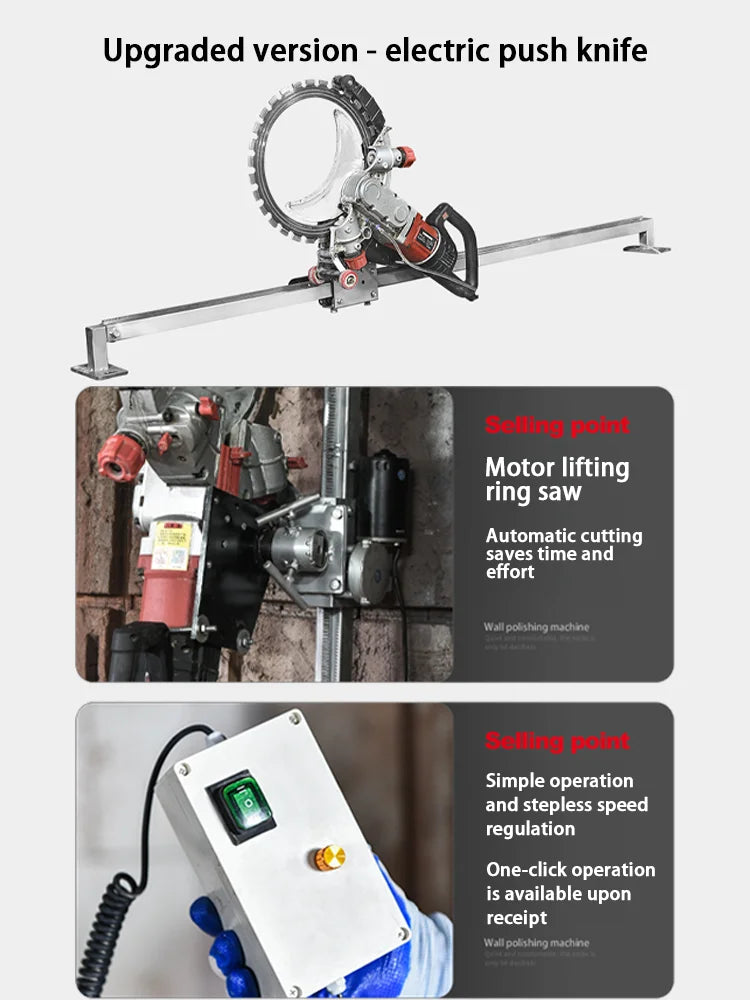 220V-240V  Concrete Ring Saw with 2.4M Track  High Power Electric Wall Cutter  Cuts up to 30‑40 cm Concrete Brick Stone