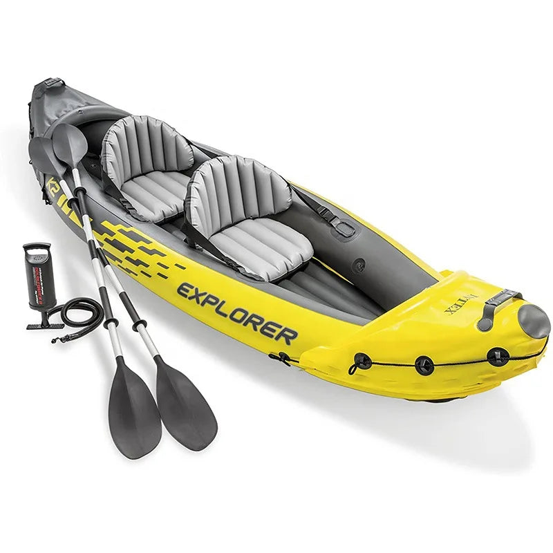 Double Kayaker INTEX 68307 Inflatable Dinghy Rafting Double Assault Boat Rafting Kayaker With Seat Outdoor Fishing Boat