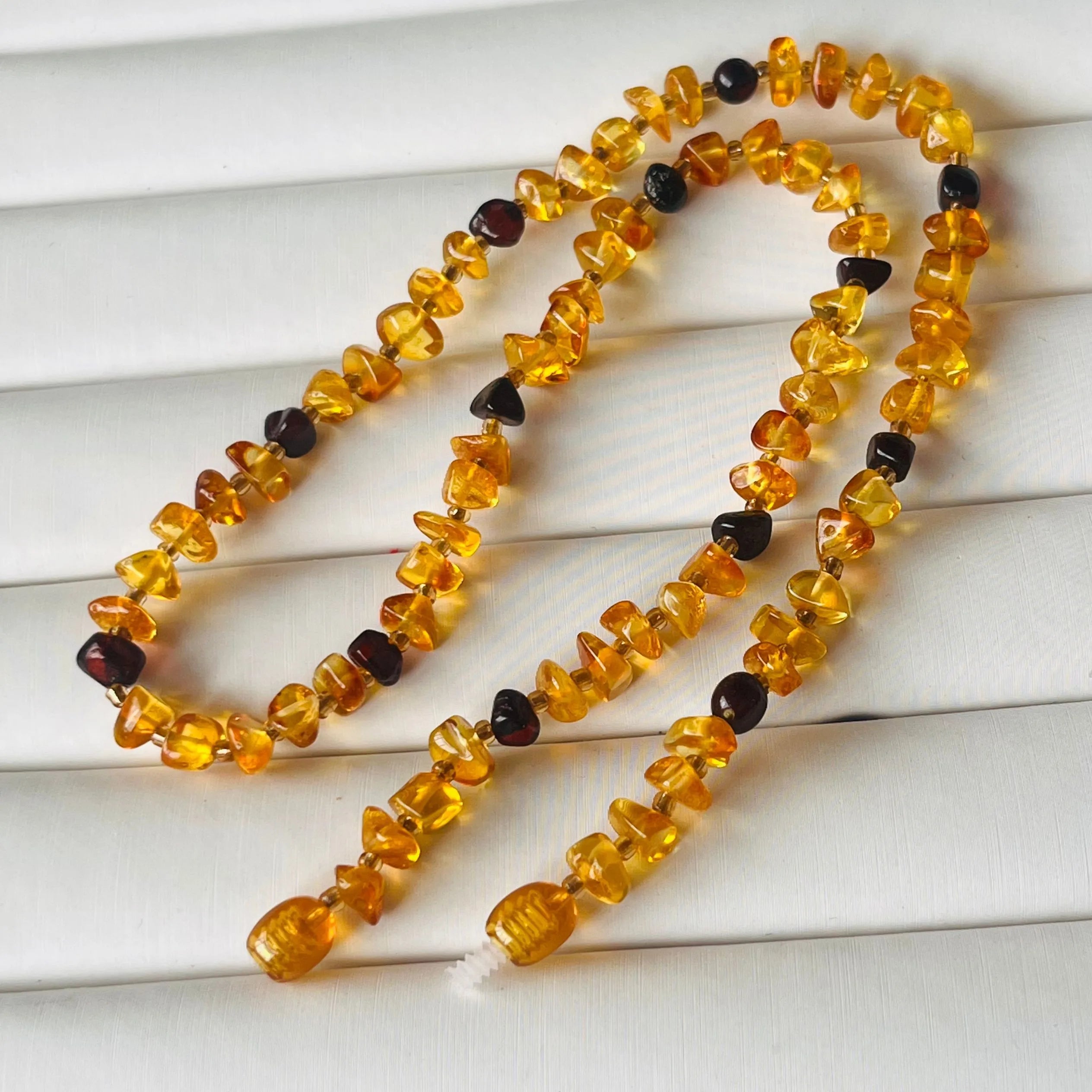 Natural Amber Necklace Healing Crystal Jewelry Vintage Bohemian Style Baltic Amber Choker for Women