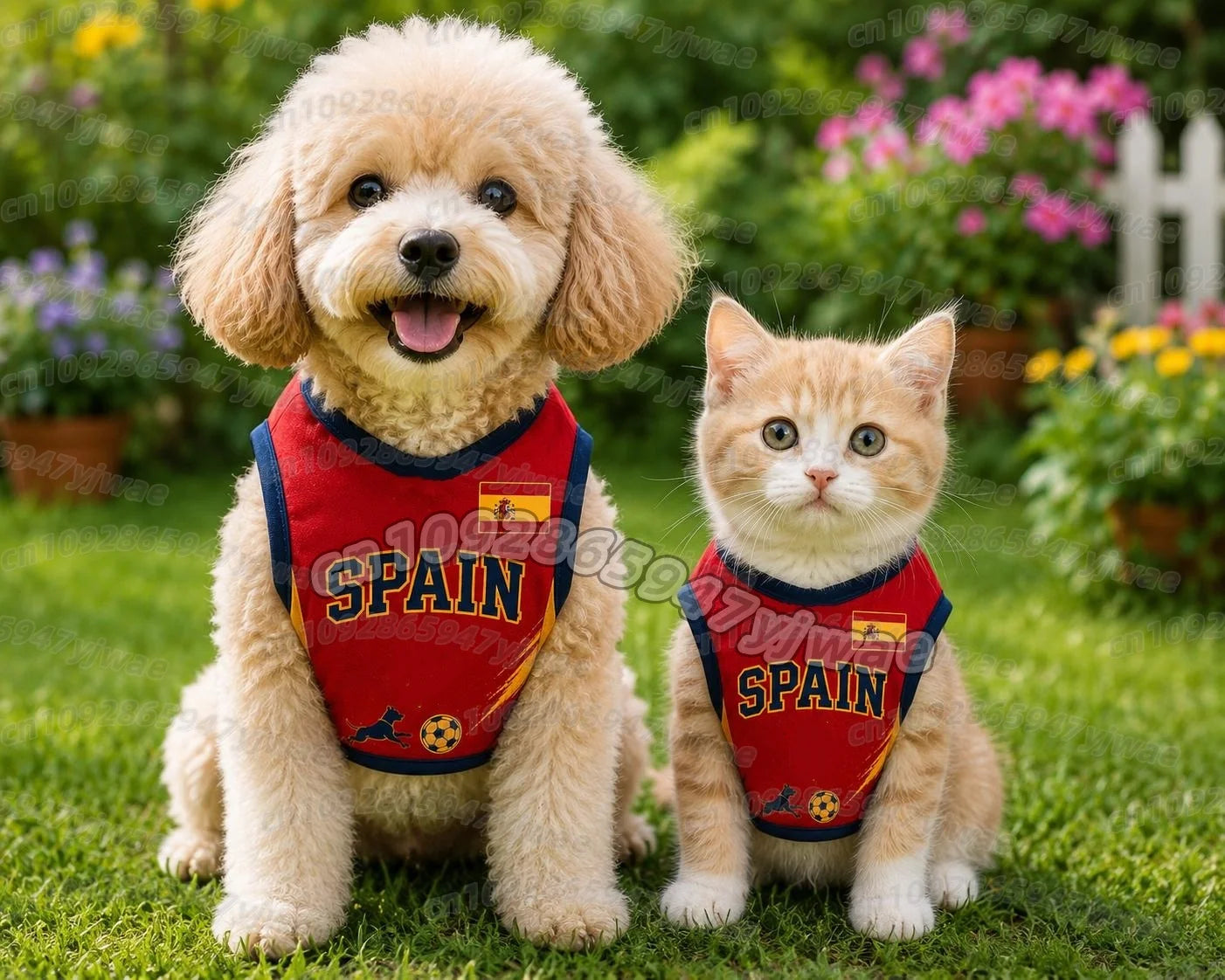 26 Summer Dog Clothes Spain FLAG print Basketball Clothes Puppy T-Shirt Summer Pet Cat Shirts For  soccer fans  Dogs CAT VEST