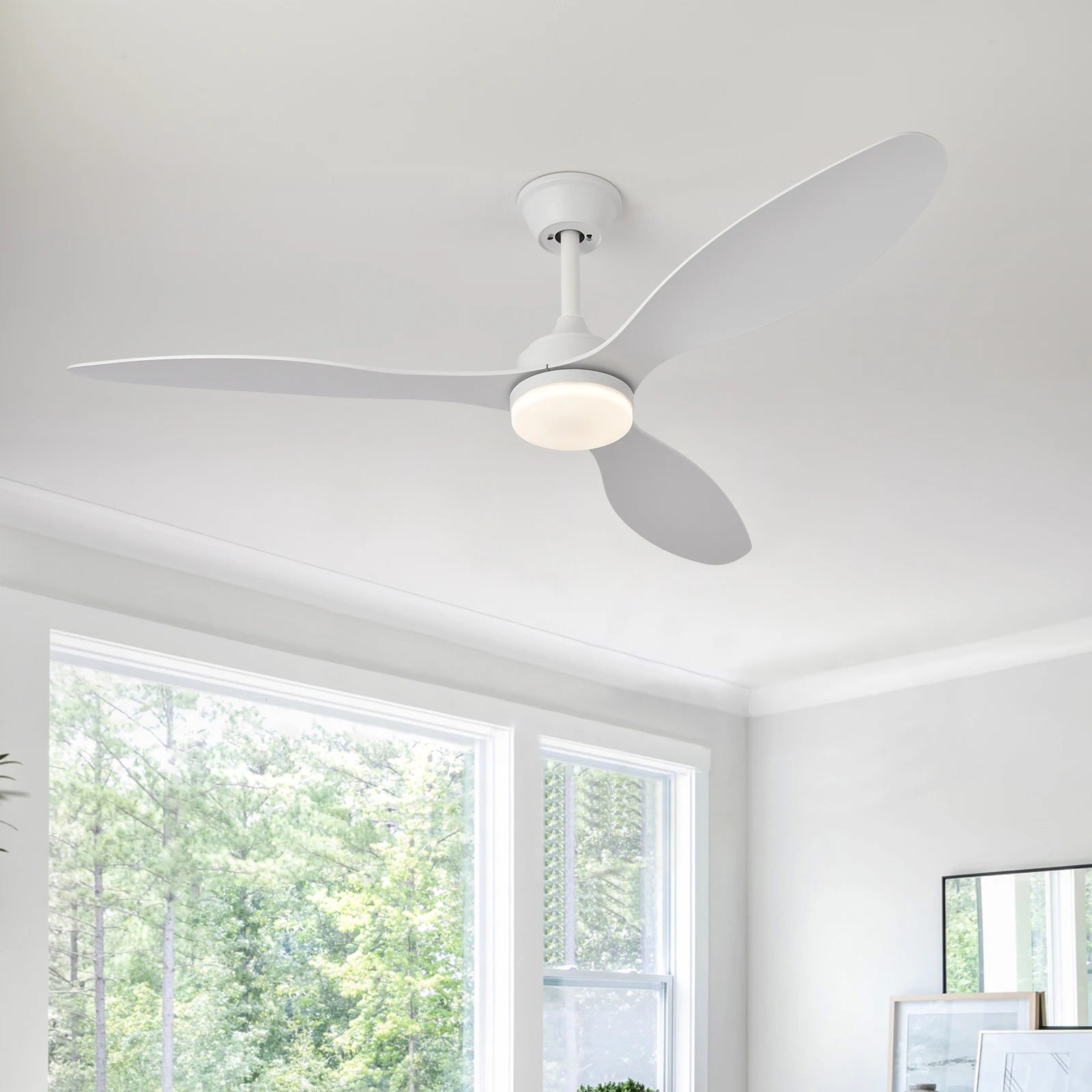 Ventilateur de plafond avec lumière, Ventilateur de plafond discret de 25 pouces/42 pouces/52 pouces avec télécommande, Pour intérieur et extérieur couvert