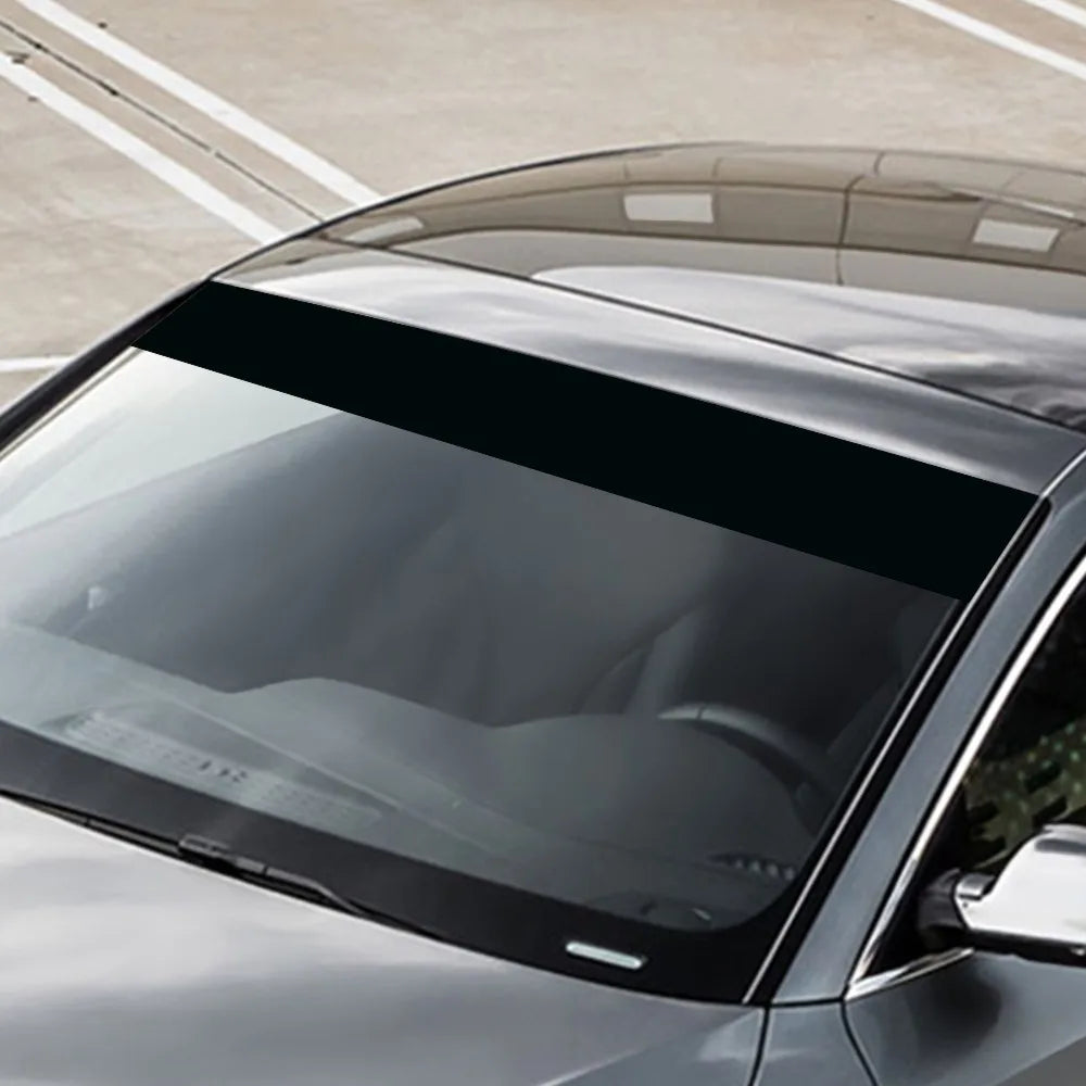 140x20cm Car Windscreen Visor Glossy Black Windshield Banner Strip Window Anti-UV Sun Shade Stickers