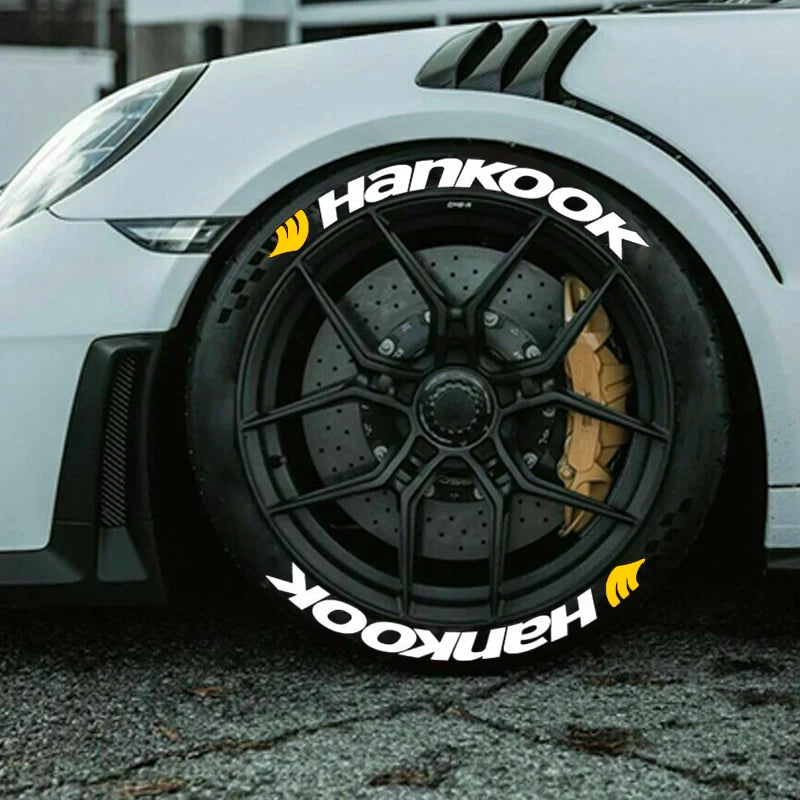 Permanent Tire Lettering Sticker HANKOOK 1.38'' For 15''-24'' Car Wheel Stickers 3D PVC Lettering Tire Decoration