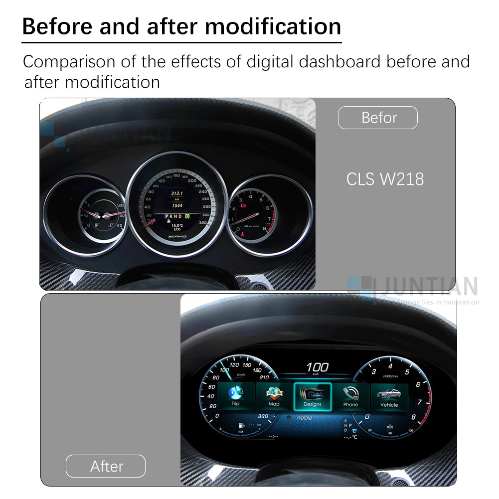 LCD Digital Dashboard For Mercedes Benz CLS W218 2012-2017 Instrument Paneel Cockpit with Carplay Android Auto LHD