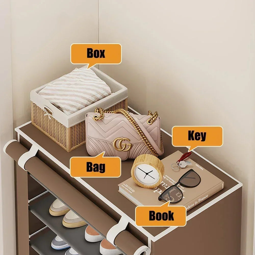Meuble à Chaussures Étagère à Chaussures Meuble de Rangement Gain de Place pour Chaussures Salons Armoires Meuble de Rangement en Forme de Cube Hall avec Banc